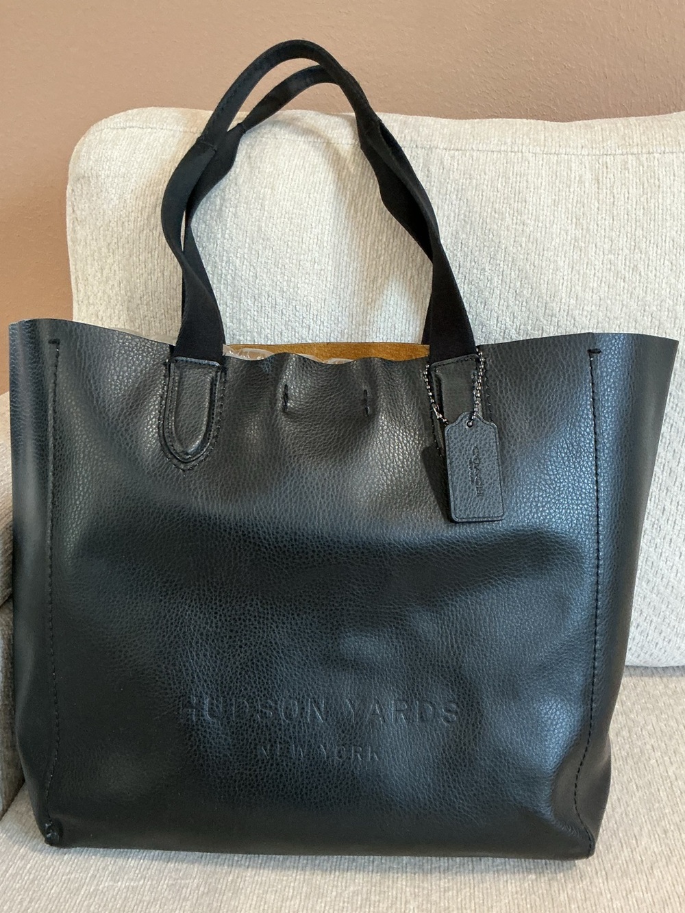 Coach Hudson Yards NYC Limited Edition Black Pebbled Leather Tote - RARE